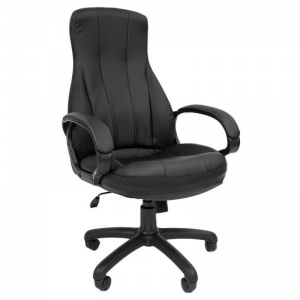 Кресло офисное РК 190, экокожа черная, пластик