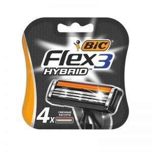 Сменные кассеты для бритья Bic Flex 3 Hybrid, 4шт., 6 уп.