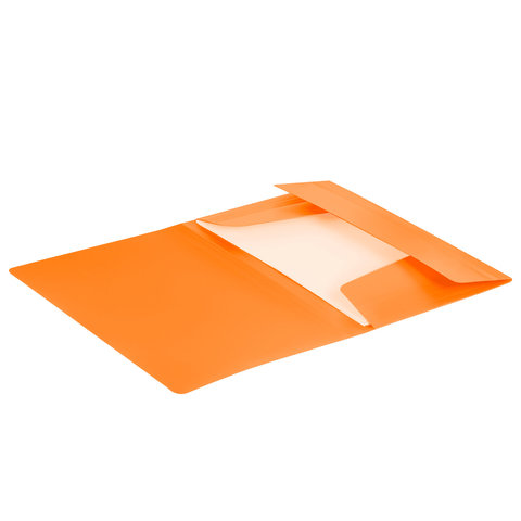 Папка на резинках пластиковая Brauberg Office (А4, до 300 листов) оранжевый (228084)