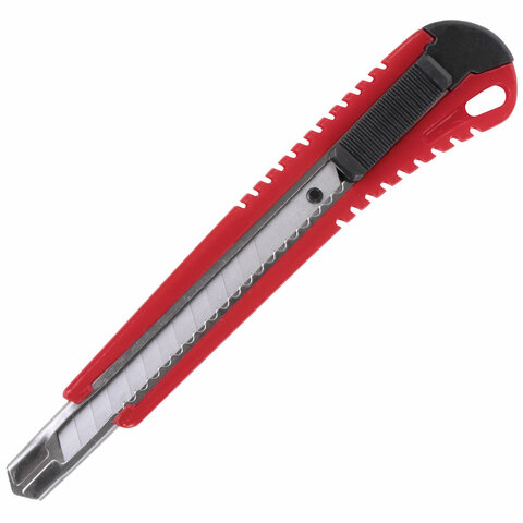 Нож канцелярский 9мм Staff Pro, усиленный, металлические направляющие, автофиксатор