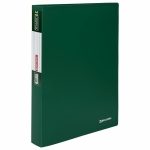 Папка файловая 60 вкладышей Brauberg Office (А4, пластик, 600мкм) зеленая (271330)