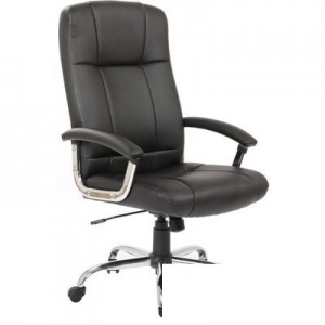 Кресло руководителя Easy Chair 524 TPU, кожзам черный, хром