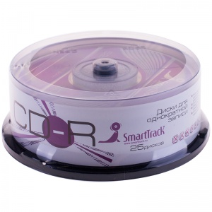 Оптический диск CD-R Smart Track 700Mb, 52x, cake box, 25шт. (ST000149), 10 уп.