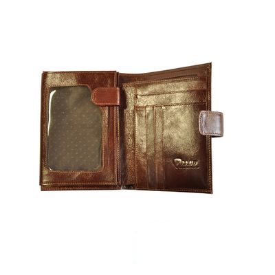 Портмоне мужское Grand с обложкой для паспорта, 1 отд., натур.кожа, темный коньяк (02-324-0823)