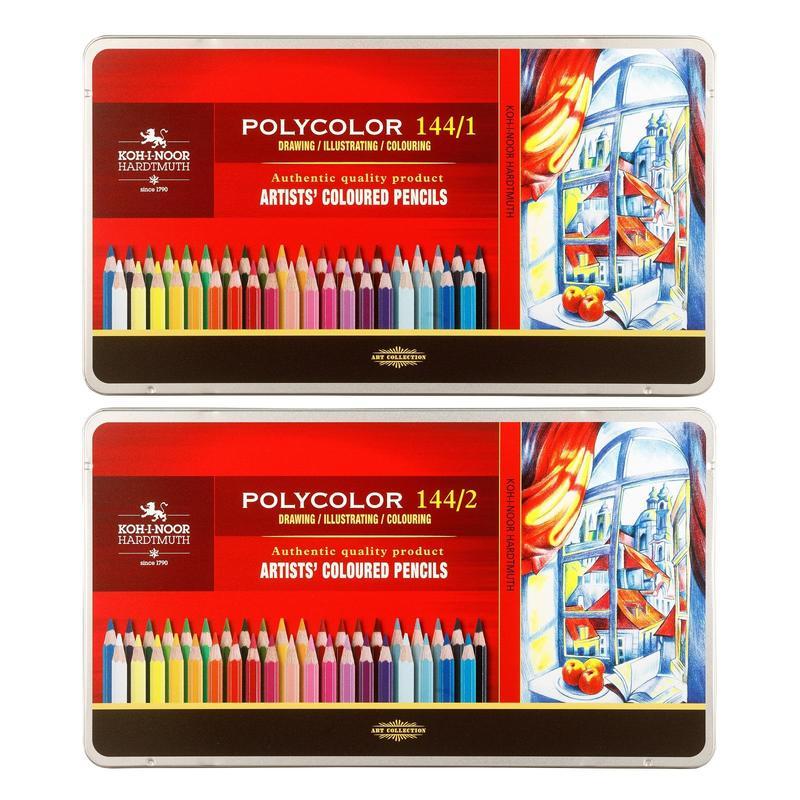 Карандаши цветные 144 цвета Koh-I-Noor Polycolor (L=175мм, d=3мм, 6гр) (3828144001PL)