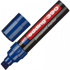 Маркер перманентный (нестираемый) Edding E-390/3 (4-12мм, скошенный наконечник, синий)