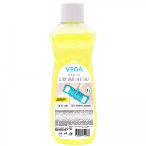 Средство для мытья полов Vega "Лимон", 1л (314201), 14шт.