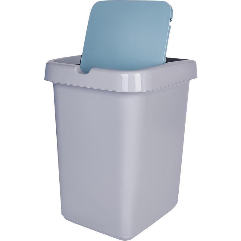Контейнер для мусора 25л Spin&clean Step, пластик голубой, 335x420мм