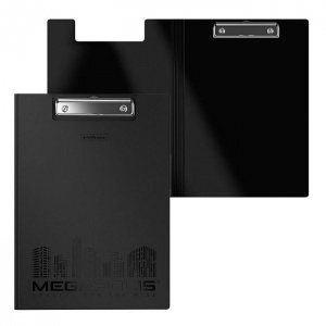 Папка-планшет с крышкой Erich Krause Megapolis (А4, до 100 листов, пластик) черный (50142), 4шт.