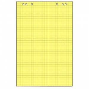 Блок бумаги для флипчарта Attache Selection (680х980мм, 80г/м2, желтый, клетка, 20 листов)