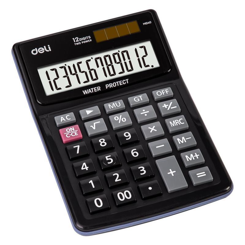 Калькулятор настольный Deli EM04031 (12-разрядный) черный