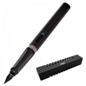Ручка перьевая Lamy Safari, синяя, цвет корпуса темно-коричневый