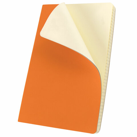 Блокнот 80л, А5 Brauberg &quot;Metropolis Ultra&quot;, оранжевый, интегральный переплет, под кожу, резинка, 148х218мм (111019)