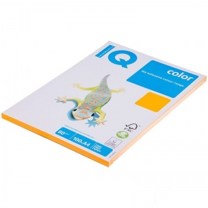 Бумага цветная А4 IQ Color неон оранжевая, 80 г/кв.м, 100 листов (NEOOR)