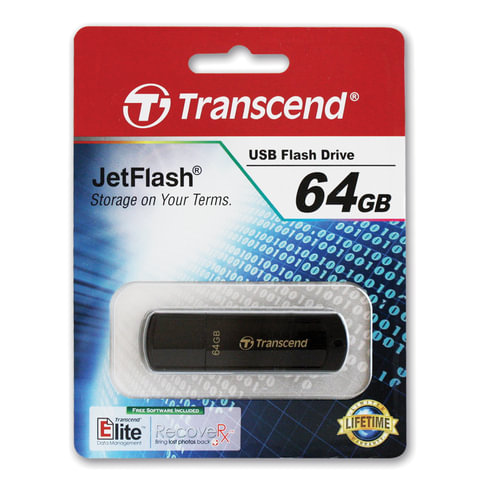 Флэш-диск USB 64Gb Transcend Jetflash 350, черный (TS64GJF350), 25шт.