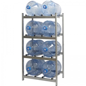Стеллаж металлический для воды Cobalt «Бомис-8» на 8 бутылей, металлик, 640x440x1155мм