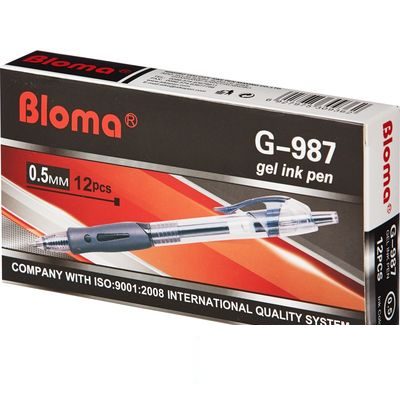 Ручка гелевая автоматическая Attache G-987 (0.5мм, черный, резиновая манжетка), 12шт.