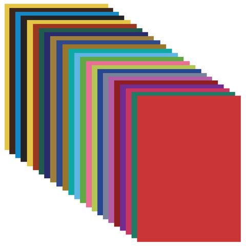 Бумага цветная Пифагор &quot;Умный котик&quot; (24 листа, 24 цвета, А4, 200х280мм) (128002), 60 уп.