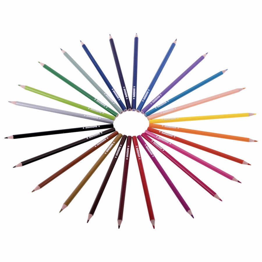 Карандаши цветные 24 цвета Юнландия &quot;Домики&quot; (L=176мм, пластик, мягкий грифель, d=3мм) (181838)