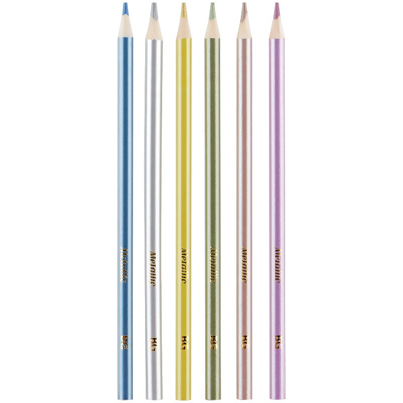 Карандаши цветные 6 цветов BG Metallic (L=175мм, d=3мм, круглые) европодвес (KR6C_met 4661)