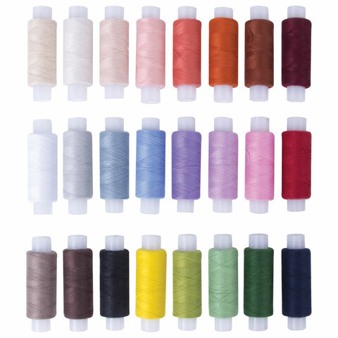 Набор швейных ниток Остров Сокровищ, 24 цвета по 150м, в тубе, 40 ЛШ, 3 уп. (662788)