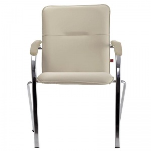 Конференц-кресло Samba Chrome, кожзам бежевый, металл серебристый, 1шт.