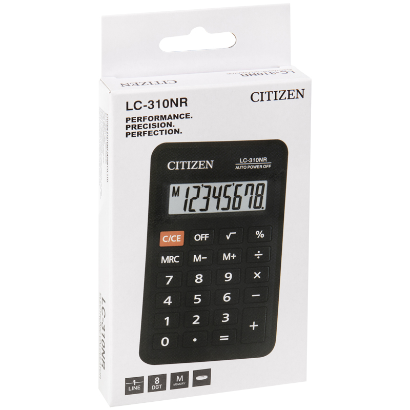 Калькулятор карманный Citizen LC-310NR (8-разрядный) черный (LC-310NR)