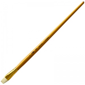 Кисть художественная Гамма "Студия" щетина, плоская №7, длинная ручка, 6шт. (1101007)