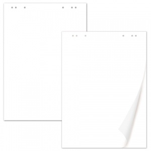 Блок бумаги для флипчарта Brauberg (675x980мм, 80г/м2, белый, 20 листов) 5 уп. (124098)