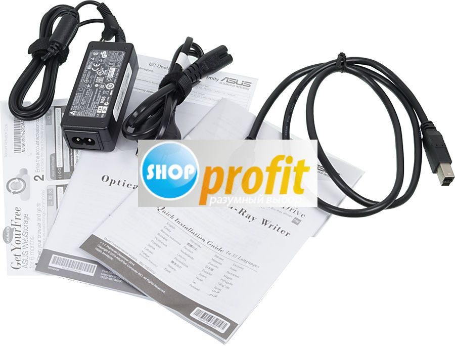 Оптический привод Blu-Ray RE Asus BW-16D1H-U PRO/BLK/G/AS, внешний, USB 3.0, черный, Retail (BW-16D1H-U PRO/BLK/G/AS)