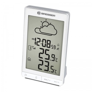 Метеостанция Bresser TemeoTrend STX, термодатчик, часы, будильник, белый (73271)