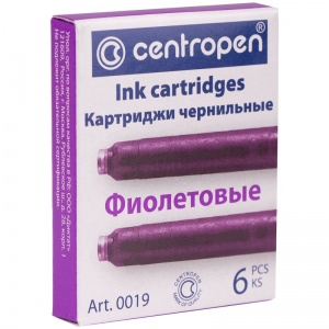 Чернильный картридж Centropen, фиолетовый, 6шт., 10 уп. (0019/06)