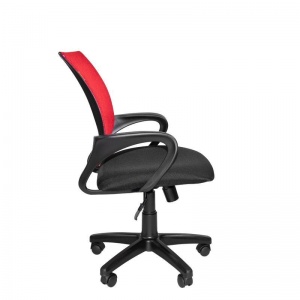 Кресло офисное Easy Chair 304, ткань черная, сетка красная, пластик