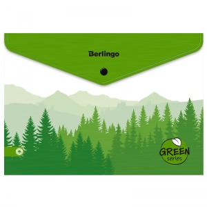 Папка-конверт на кнопке Berlingo Green Series (А4, 180мкм, пластик) с рисунком, 12шт. (EFb_A4209)