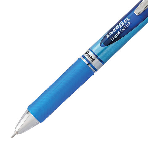 Ручка гелевая автоматическая Pentel EnerGel (0.3мм, синий, резиновая манжетка, супертонкое письмо) 12шт. (BLN75C)