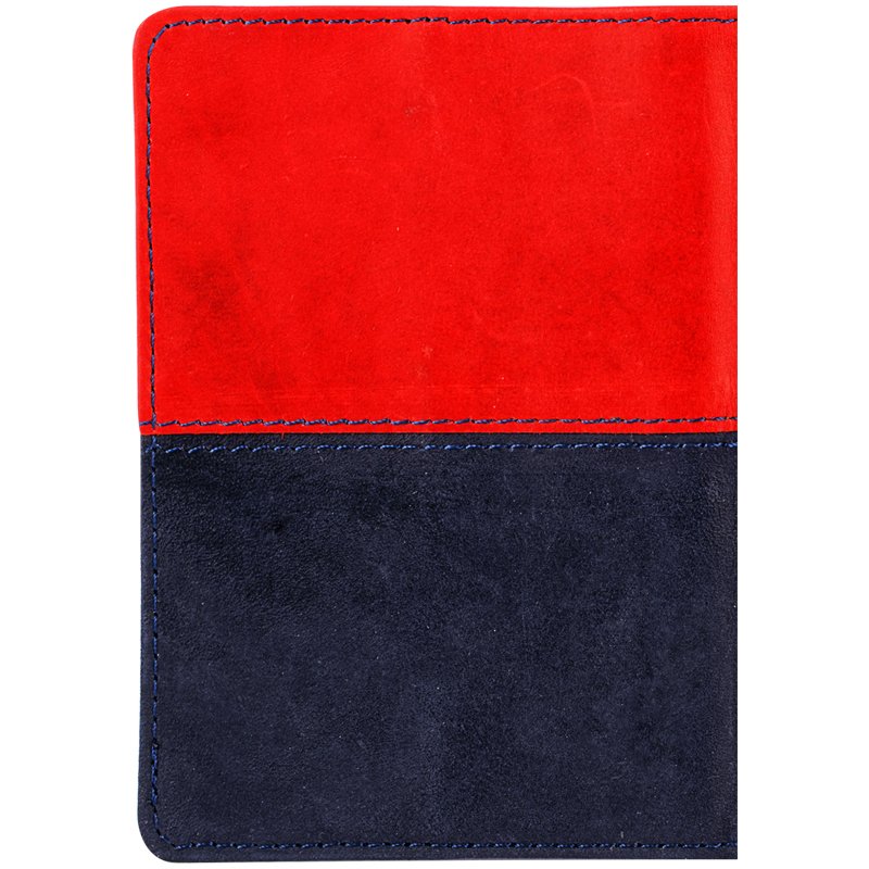 Обложка для паспорта OfficeSpace &quot;Duo&quot;, кожа, красный+синий, тиснение фольгой (311099)