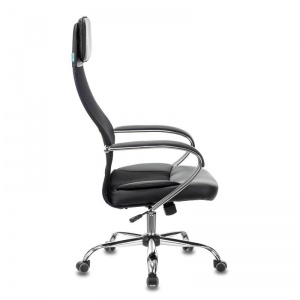 Кресло руководителя Бюрократ CH-608SL, кожзам/сетка/ткань черная, металл