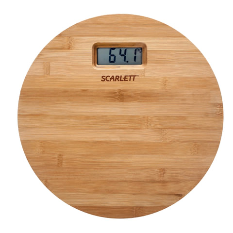 Весы напольные Scarlett SC-BS33E061, до 180кг, круглые, бамбук (SC-BS33E061)