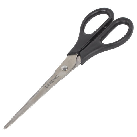 Ножницы Офисмаг Standard 190мм, классической формы, черные, 12шт. (237100)