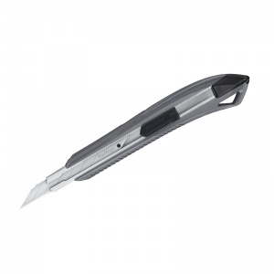 Нож канцелярский 9мм Berlingo Razzor 200, auto-lock, металл. направл., серый, европодвес, 10шт. (BM4127_d)