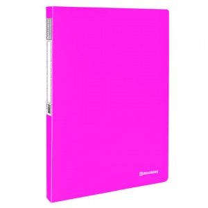 Папка файловая 20 вкладышей Brauberg Neon (А4, пластик, 16мм, 700мкм) неоновая розовая (227450)