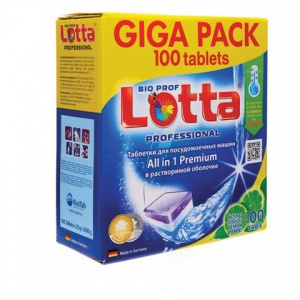 Таблетки для посудомоечных машин Lotta All-in-1 Giga-pack, 100шт. (513)