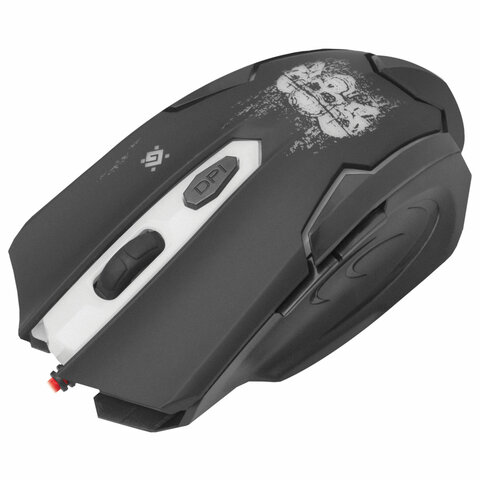 Мышь оптическая проводная игровая Defender Skull GM-180L, USB, 5 кнопок + 1 колесо-кнопка, черная, 2шт. (52180)