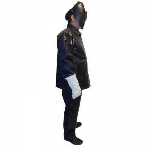 Униформа Костюм сварщика Фаэтон КС08 хлопковый, цвет черный/синий (размер 56-58, рост 170-176)