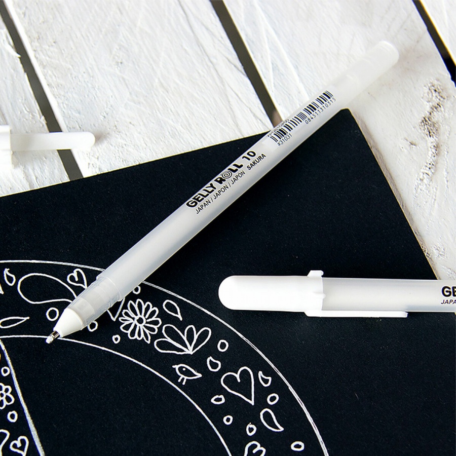 Ручка гелевая Sakura Gelly Roll (0.5мм, белый) (XPGB10#50), 12шт.