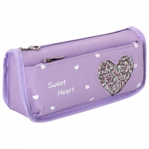 Пенал-косметичка Юнландия Heart, фиолетовый, 21х6х9см, полиэстер, органайзер, 21х9х5см, 2шт. (270259)