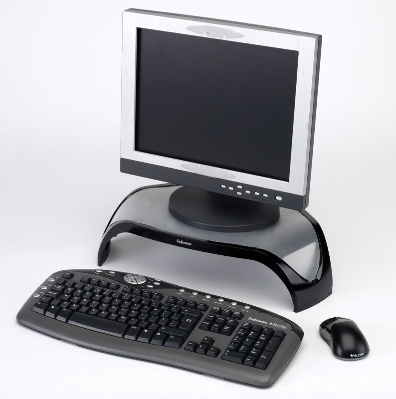 Подставка для монитора Fellowes Smart Suites, для рабочего стола, черно-серая (FS-80201)