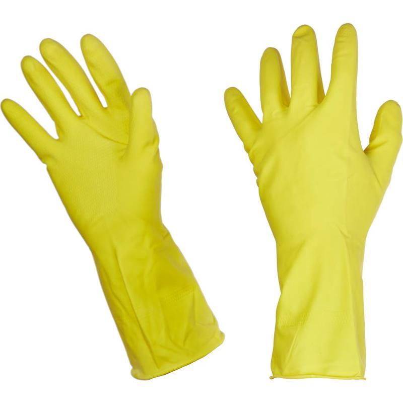 Перчатки резиновые Paclan Professional, с хлопковым напылением, размер 8 (М), желтые, 1 пара (139210)