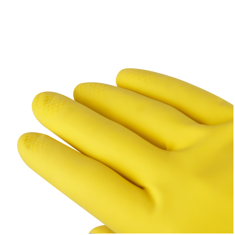 Перчатки латексные OfficeClean Премиум, хлопчатобумажное напыление, плотные, размер 8 (M), желтые, 1 пара