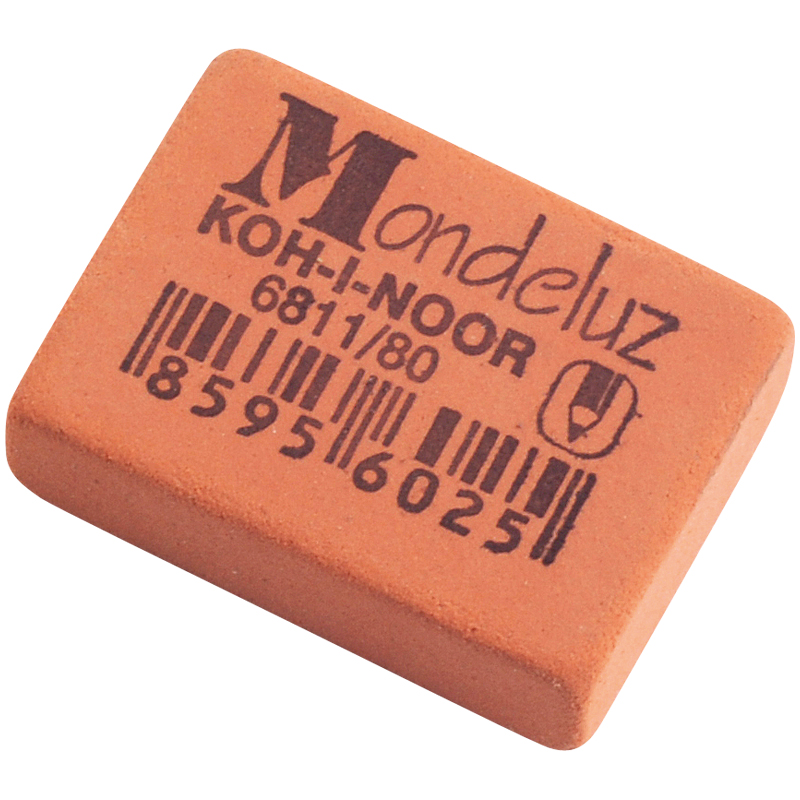 Ластик Koh-I-Noor Mondeluz 6811/80 (прямоугольный, 26x18,5x8мм, оранжевый) 80шт. (6811080002KDRU)